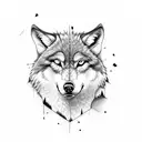 lonely wolf tattoo design idea