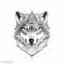 lonely wolf tattoo design idea