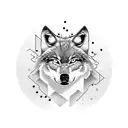 lonely wolf tattoo design idea
