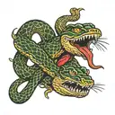 snake eating rabbit tattoo design idea
