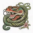 snake eating rabbit tattoo design idea