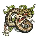 snake eating rabbit tattoo design idea