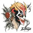 Ichigo mask tattoo design idea