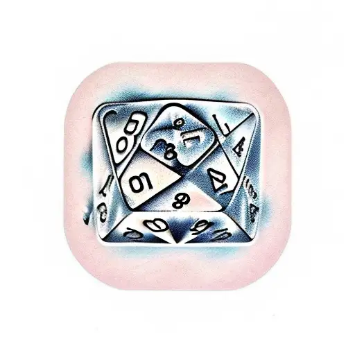 d20 dice with flames tattoo design idea