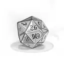 d20 dice with flames tattoo design idea