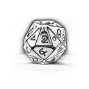 d20 dice with flames tattoo design idea