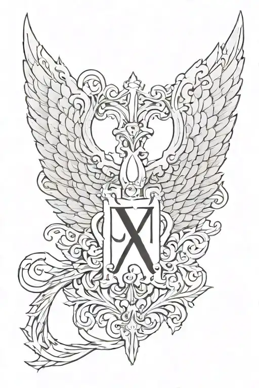 the letters VII-XXIV-MCMXC on the foream with wings on the side tattoo design idea