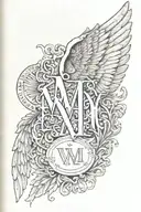 the letters VII-XXIV-MCMXC on the foream with wings on the side tattoo design idea