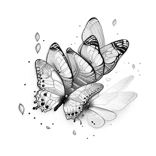 3 butterflies "enjoy the butterflies" tattoo design idea