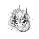 abstract firefighter and military tattoo design idea