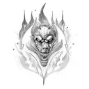 abstract firefighter and military tattoo design idea