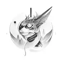the negative space between tattoo design idea