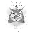 the negative space between tattoo design idea
