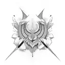 the negative space between tattoo design idea