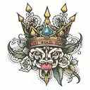 3 point crown  tattoo design idea