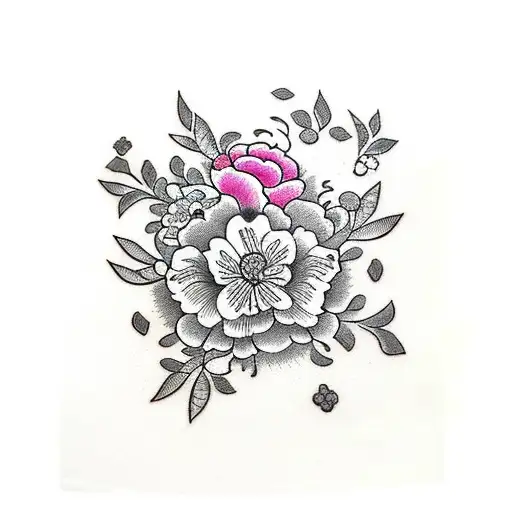 brazalete con flores tattoo design idea