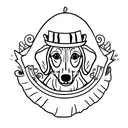 funny looking dachshund dressed up mexican tattoo design idea