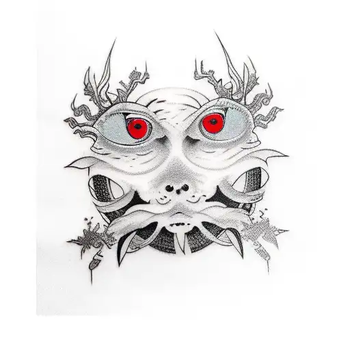 Neck tattoo, many eyes with barbed wire tattoo design idea