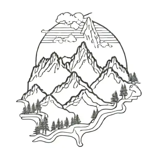 Appalachian mountain range tattoo design idea