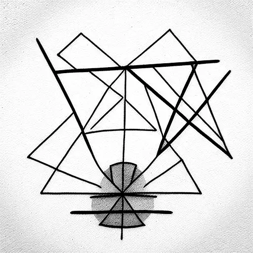 geometric nature tattoo design idea