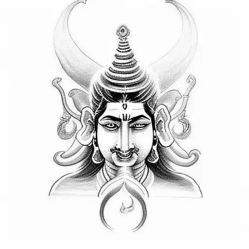 create a tattoo of lord Shiva and lord Ganesha Rudra Avtar combination  tattoo design idea