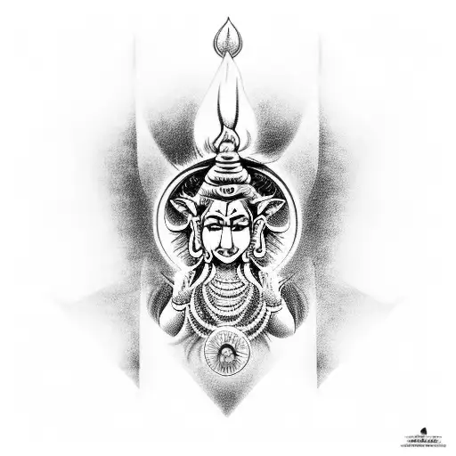 create a tattoo of lord Shiva and lord Ganesha Rudra Avtar combination  tattoo design idea