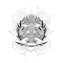 laurel wreath with koi fish tattoo design idea