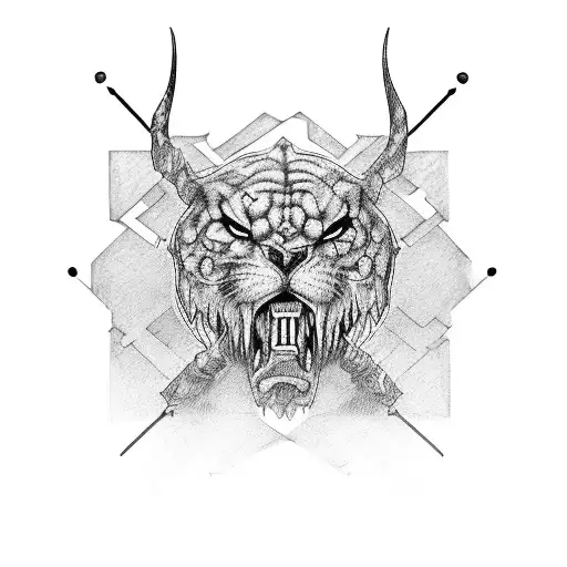 I am relentless. attack your goals with patience and courage tattoo design idea