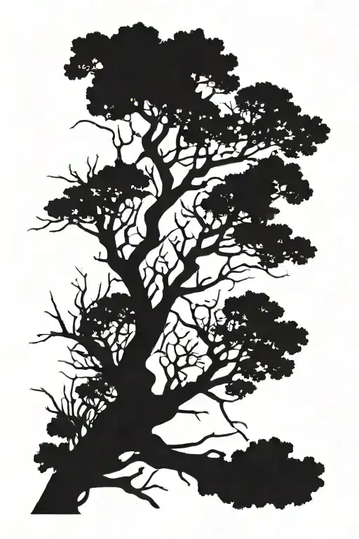 slender driftwood branches no leaves for back tattoo  tattoo design idea