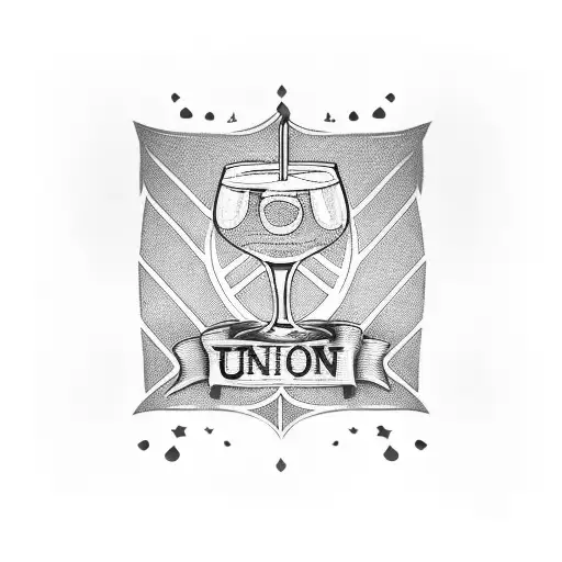 union jack cocktail glass tattoo design idea