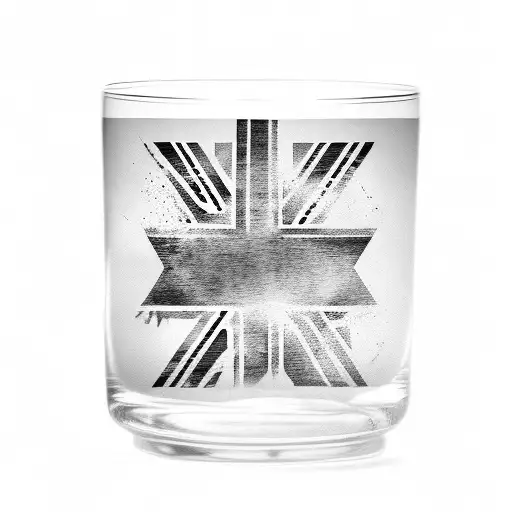 union jack cocktail glass tattoo design idea
