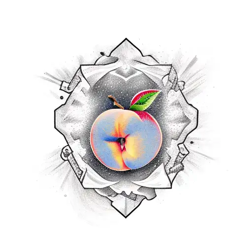peach tattoo design idea