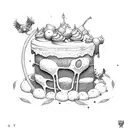 A cake with foam tattoo design idea