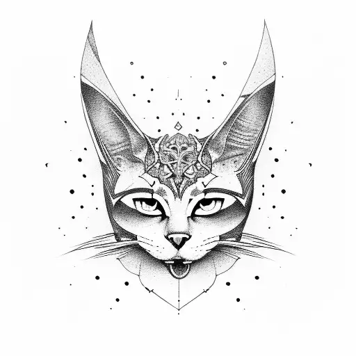 gato con espada láser  tattoo design idea