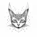 gato con espada láser  tattoo design idea