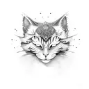 gato con espada láser  tattoo design idea