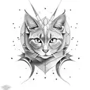 gato con espada láser  tattoo design idea