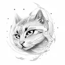 gato con espada láser  tattoo design idea