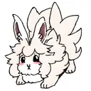 Grey lionhead rabbit with small upstanding ears, small cheeks and a white dot on the nose tattoo design idea