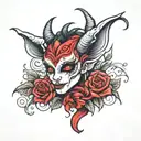 pretty little devil tattoo design idea
