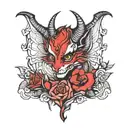 pretty little devil tattoo design idea