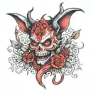 pretty little devil tattoo design idea