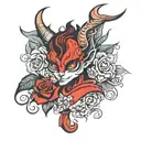 pretty little devil tattoo design idea