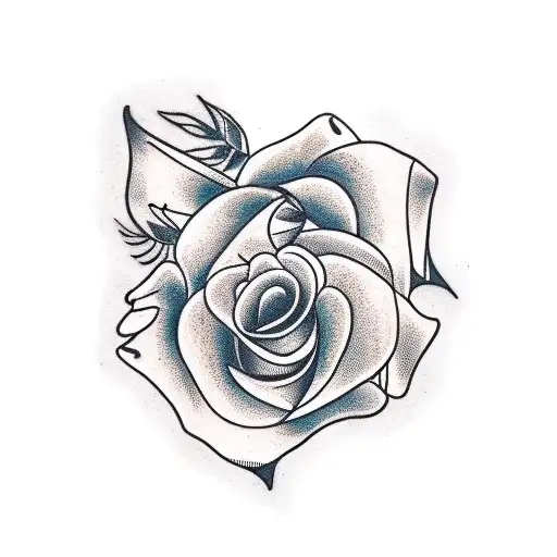a black sheep chewing on roses tattoo design idea