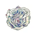 a black sheep chewing on roses tattoo design idea