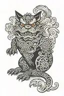 Japanese fu dog tattoo design idea