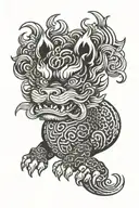 Japanese fu dog tattoo design idea
