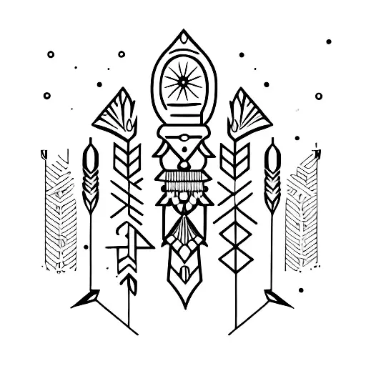 one indian arrow tattoo design idea