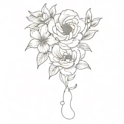 song for Isabelle with flowers tattoo design idea