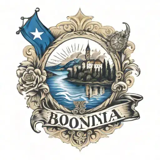 Bosnia with chicano style tattoo design idea